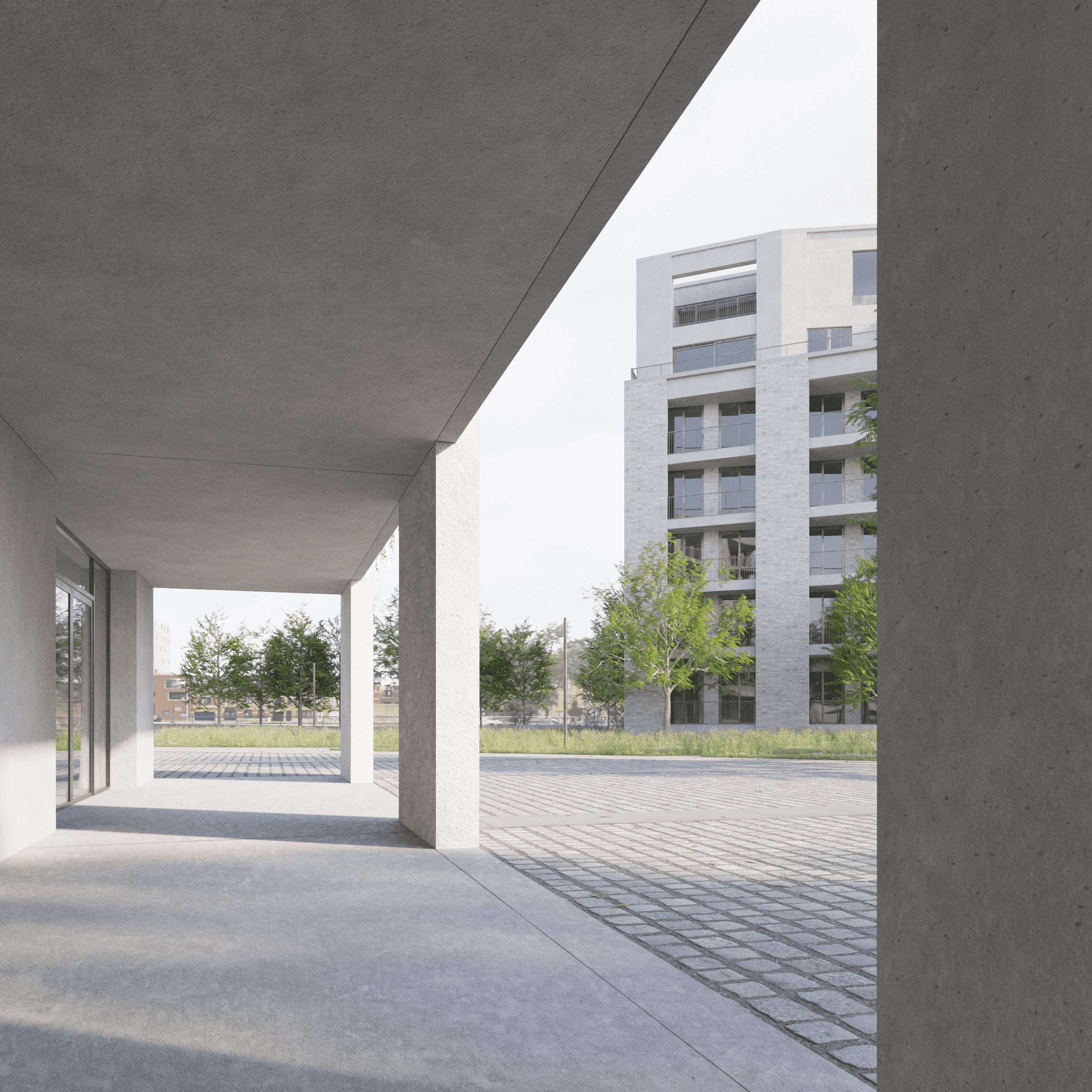 Studio Jan Vermeulen - residential building keerdock mechelen collage 50 apartments site in Mechelen Studio Jan Vermeulen, Architecture & Urbanism