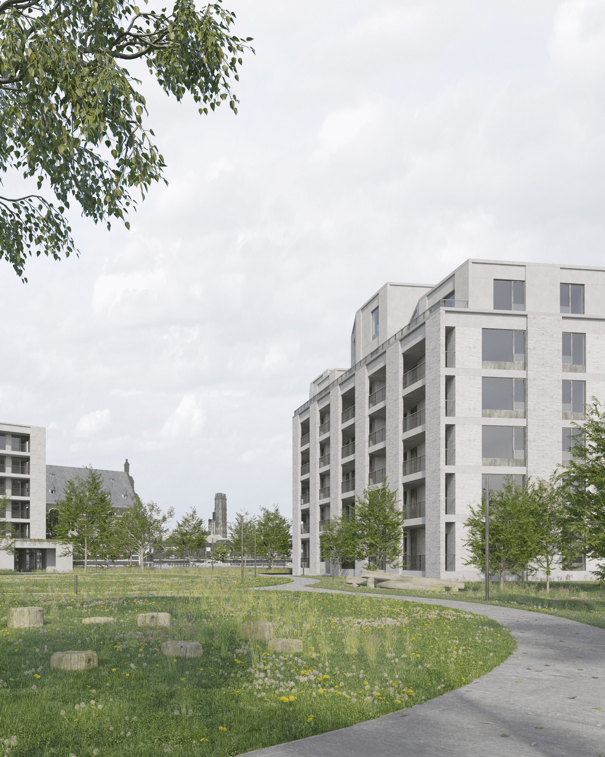Studio Jan Vermeulen - residential building keerdock mechelen collage 50 apartments site in Mechelen Studio Jan Vermeulen, Architecture & Urbanism