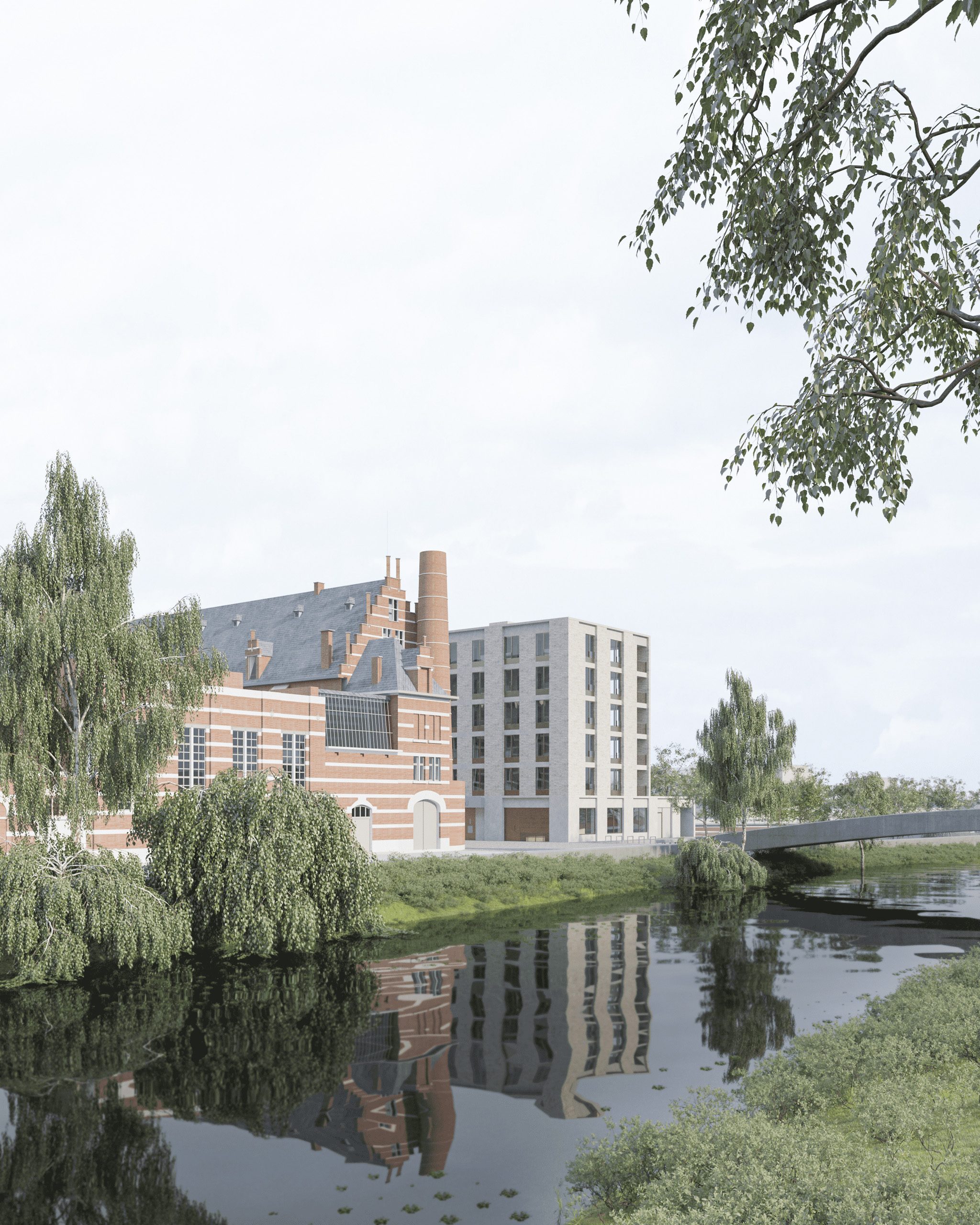 Studio Jan Vermeulen - residential building keerdock mechelen collage 50 apartments site in Mechelen Studio Jan Vermeulen, Architecture & Urbanism