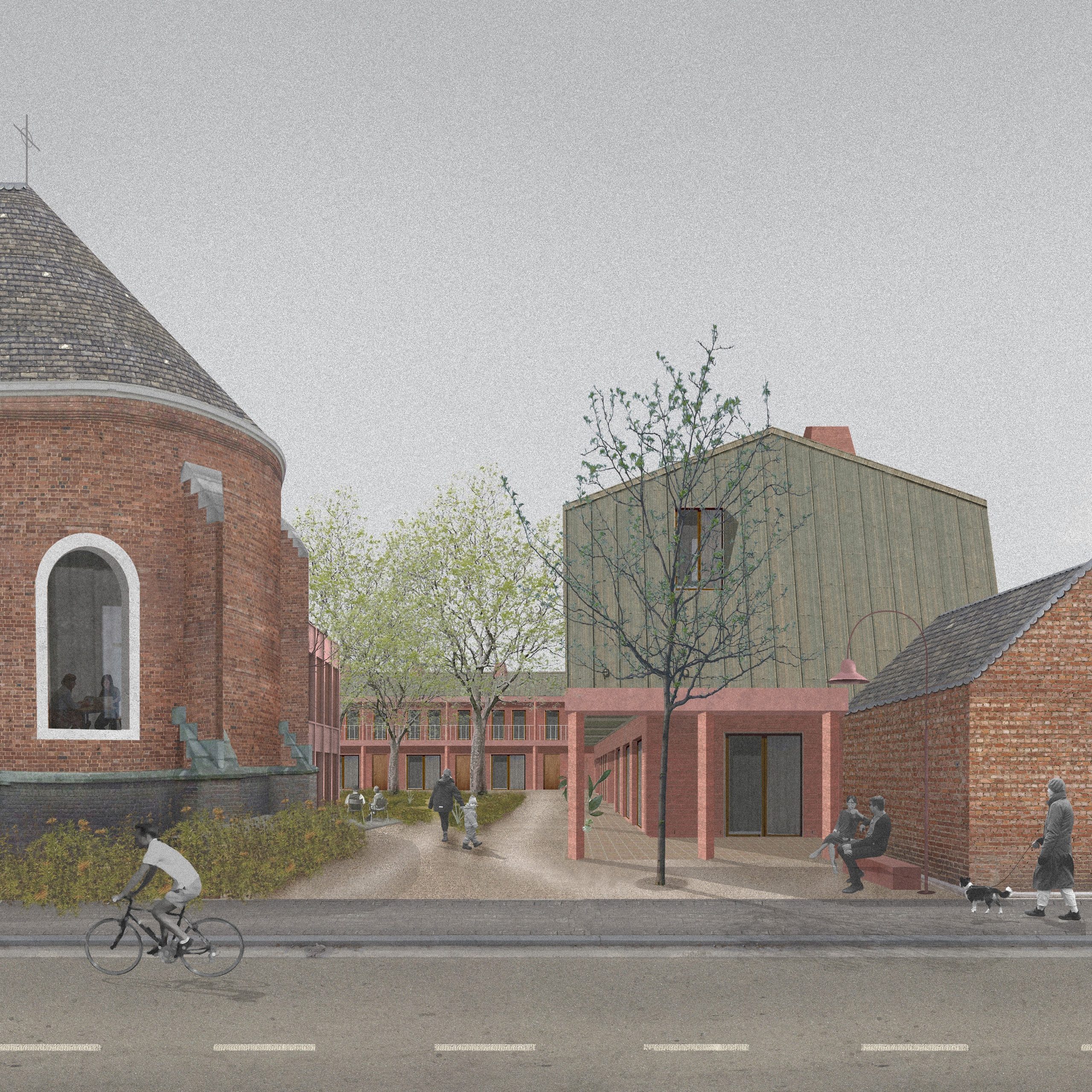 Studio Jan Vermeulen - redevelopment church community centre social housing surrounding collage competition Studio Jan Vermeulen, Architecture & Urbanism